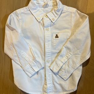 GAP White Button-Down Shirt with Embroidered Chest Detail